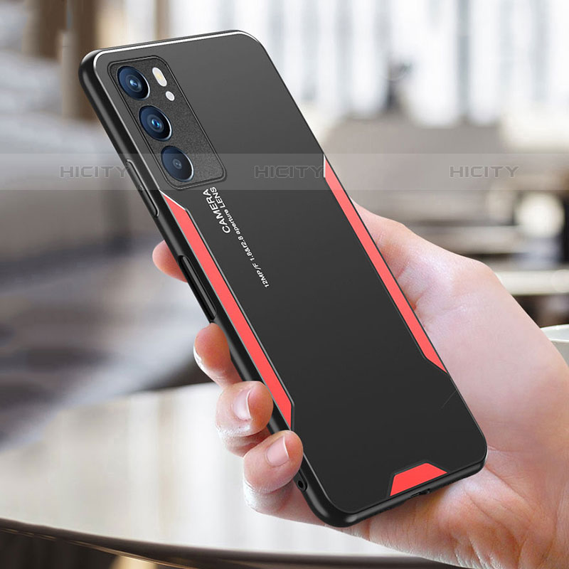 Coque Luxe Aluminum Metal Housse et Bumper Silicone Etui PB1 pour Oppo Reno6 5G Plus