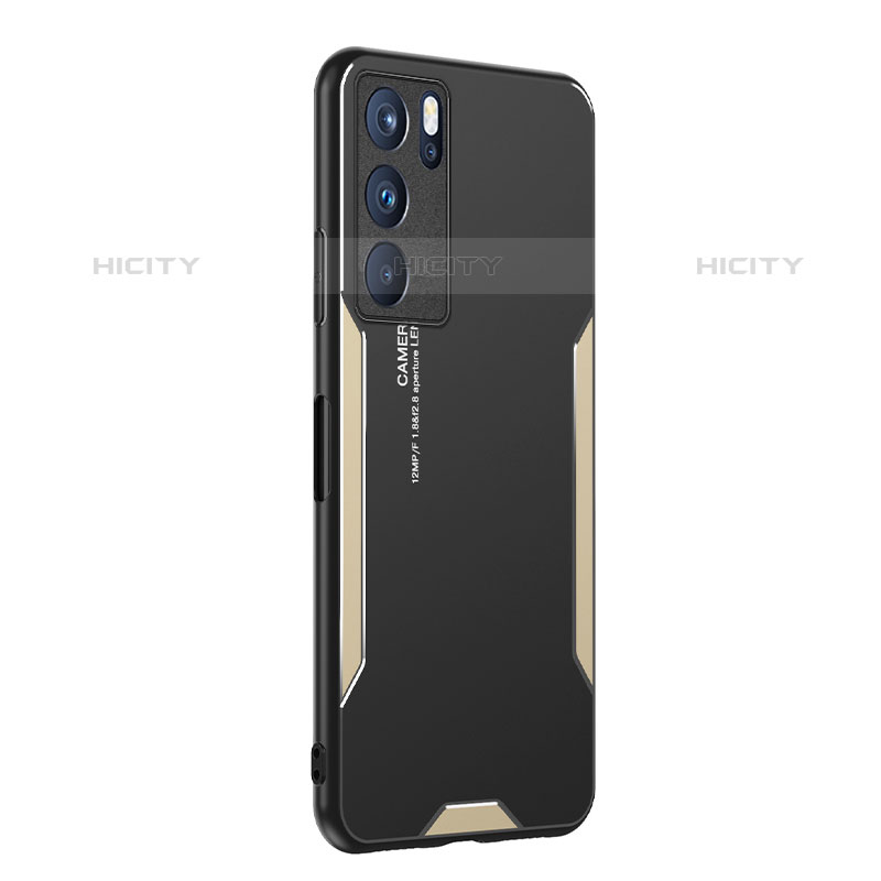 Coque Luxe Aluminum Metal Housse et Bumper Silicone Etui PB1 pour Oppo Reno6 Pro 5G India Or Plus