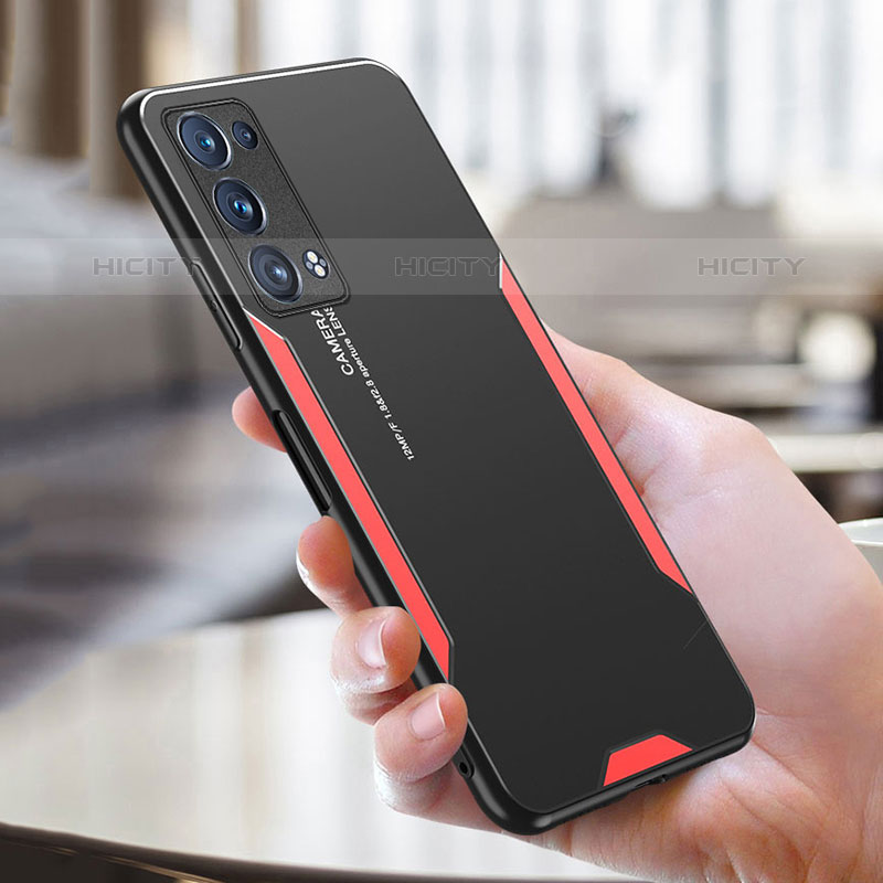 Coque Luxe Aluminum Metal Housse et Bumper Silicone Etui PB1 pour Oppo Reno6 Pro+ Plus 5G Plus