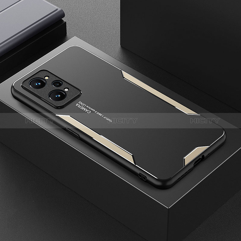 Coque Luxe Aluminum Metal Housse et Bumper Silicone Etui PB1 pour Realme GT Neo 3T 5G Or Plus