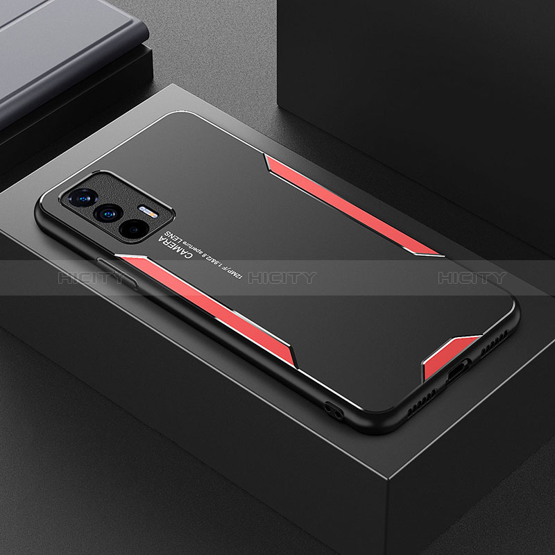 Coque Luxe Aluminum Metal Housse et Bumper Silicone Etui PB1 pour Realme GT Neo 5G Rouge Plus