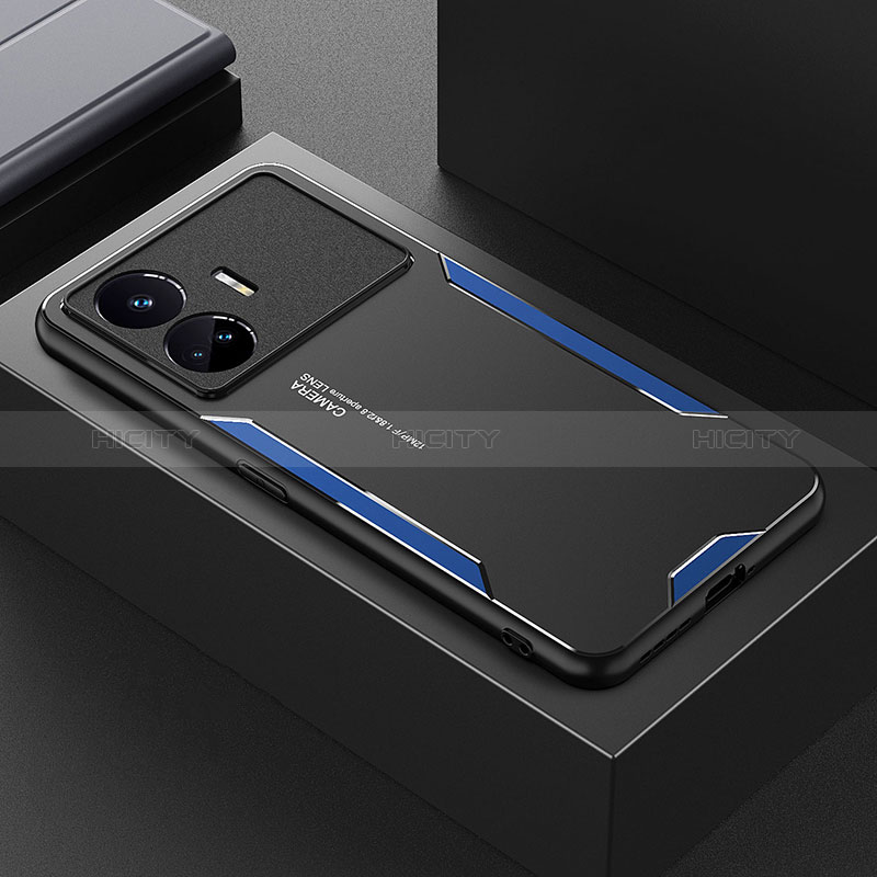 Coque Luxe Aluminum Metal Housse et Bumper Silicone Etui PB1 pour Realme GT Neo5 SE 5G Bleu Plus