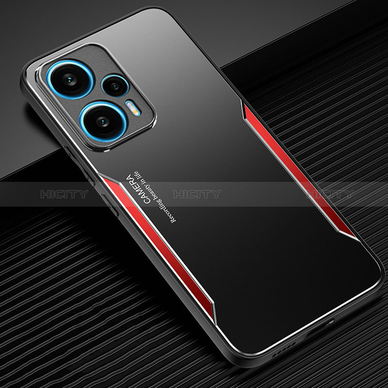 Coque Luxe Aluminum Metal Housse et Bumper Silicone Etui PB1 pour Xiaomi Poco F5 5G Rouge Plus