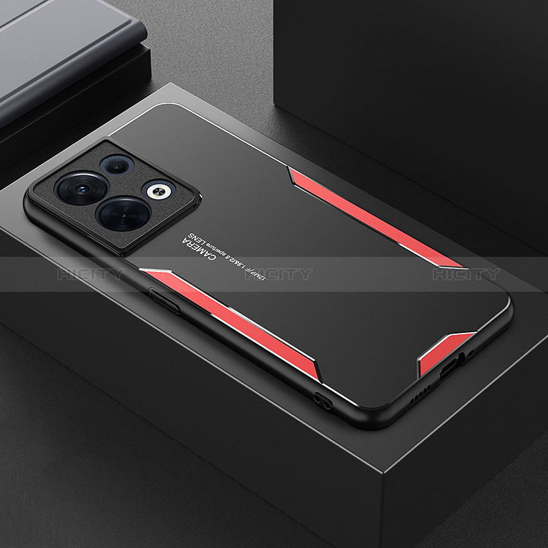 Coque Luxe Aluminum Metal Housse et Bumper Silicone Etui PB1 pour Xiaomi Redmi Note 13 5G Rouge Plus