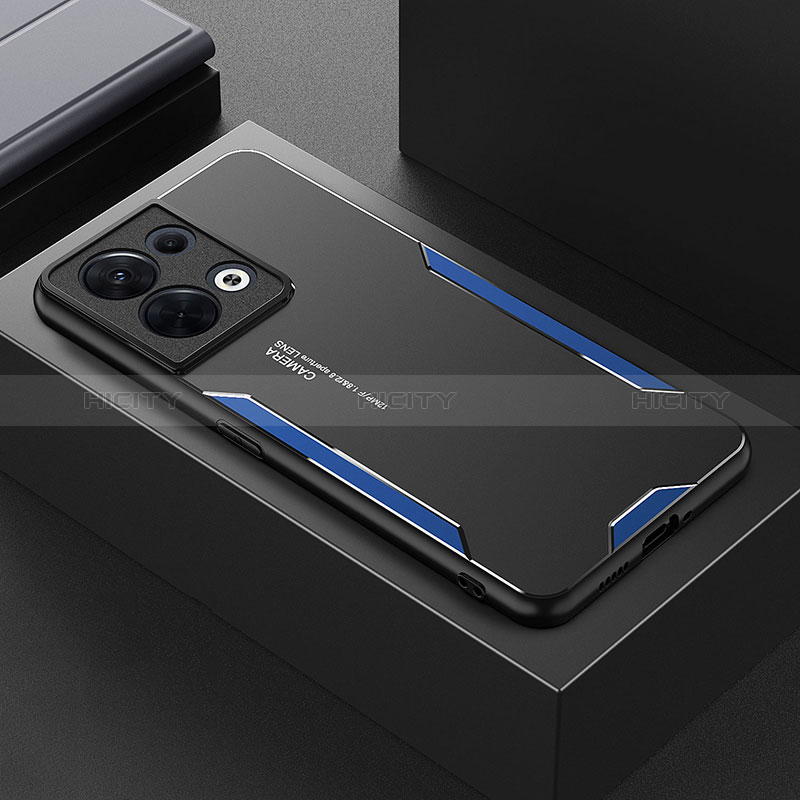 Coque Luxe Aluminum Metal Housse et Bumper Silicone Etui PB1 pour Xiaomi Redmi Note 13 Pro 5G Bleu Plus