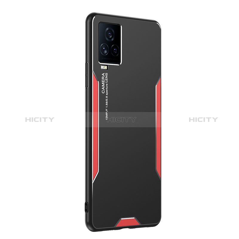 Coque Luxe Aluminum Metal Housse et Bumper Silicone Etui PB2 pour Vivo iQOO 7 Legend 5G Rouge Plus