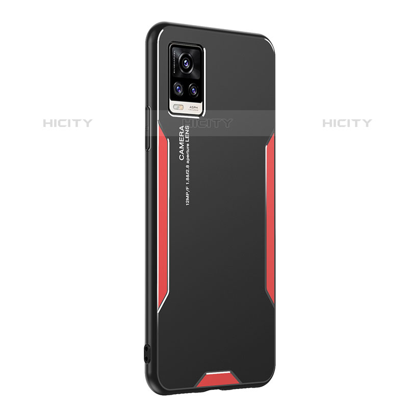 Coque Luxe Aluminum Metal Housse et Bumper Silicone Etui PB2 pour Vivo V20 (2021) Rouge Plus