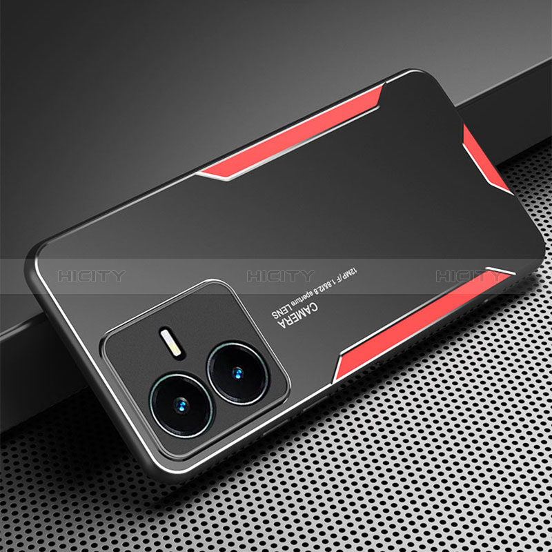 Coque Luxe Aluminum Metal Housse et Bumper Silicone Etui PB2 pour Vivo Y22 Plus