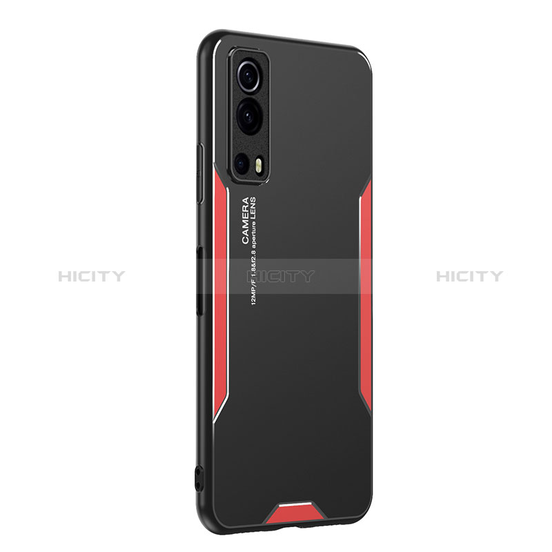 Coque Luxe Aluminum Metal Housse et Bumper Silicone Etui PB2 pour Vivo Y75s 5G Rouge Plus