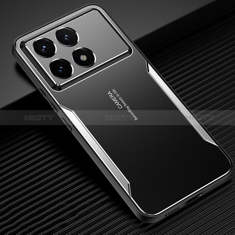 Coque Luxe Aluminum Metal Housse et Bumper Silicone Etui PB2 pour Xiaomi Redmi K70 5G Argent Plus