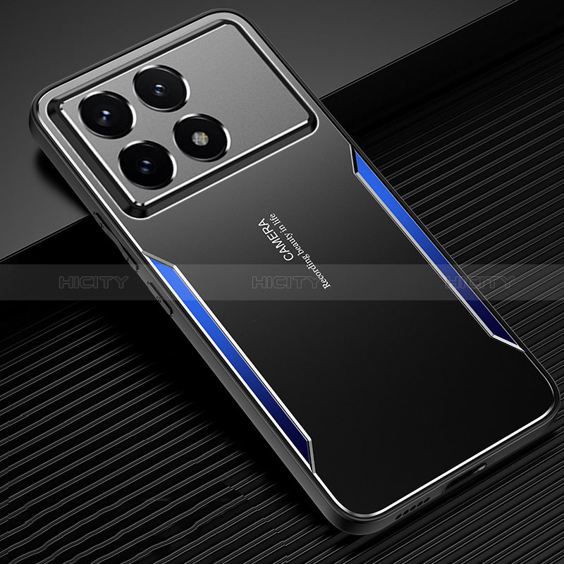 Coque Luxe Aluminum Metal Housse et Bumper Silicone Etui PB2 pour Xiaomi Redmi K70 Pro 5G Bleu Plus