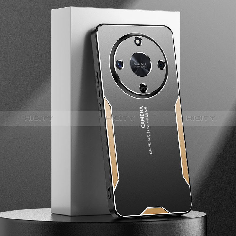 Coque Luxe Aluminum Metal Housse et Bumper Silicone Etui PB4 pour Huawei Honor X9b 5G Plus