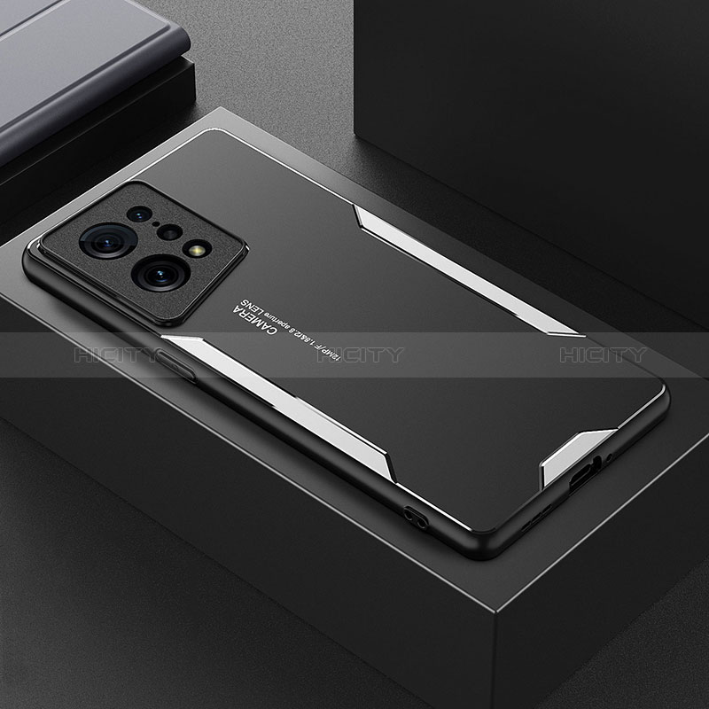 Coque Luxe Aluminum Metal Housse et Bumper Silicone Etui pour Oppo Find X5 5G Argent Plus