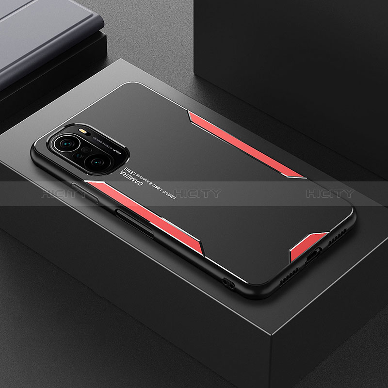 Coque Luxe Aluminum Metal Housse et Bumper Silicone Etui pour Xiaomi Mi 11i 5G Rouge Plus