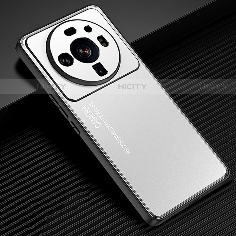 Coque Luxe Aluminum Metal Housse et Bumper Silicone Etui pour Xiaomi Mi 12S Ultra 5G Argent Plus