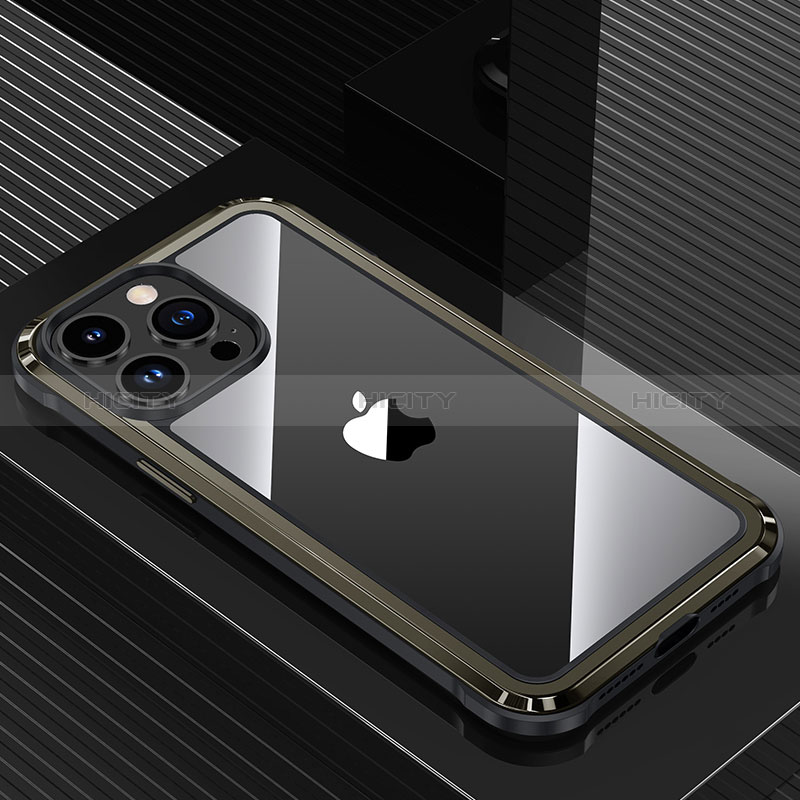 Coque Luxe Aluminum Metal Housse et Bumper Silicone Etui QC1 pour Apple iPhone 14 Pro Plus