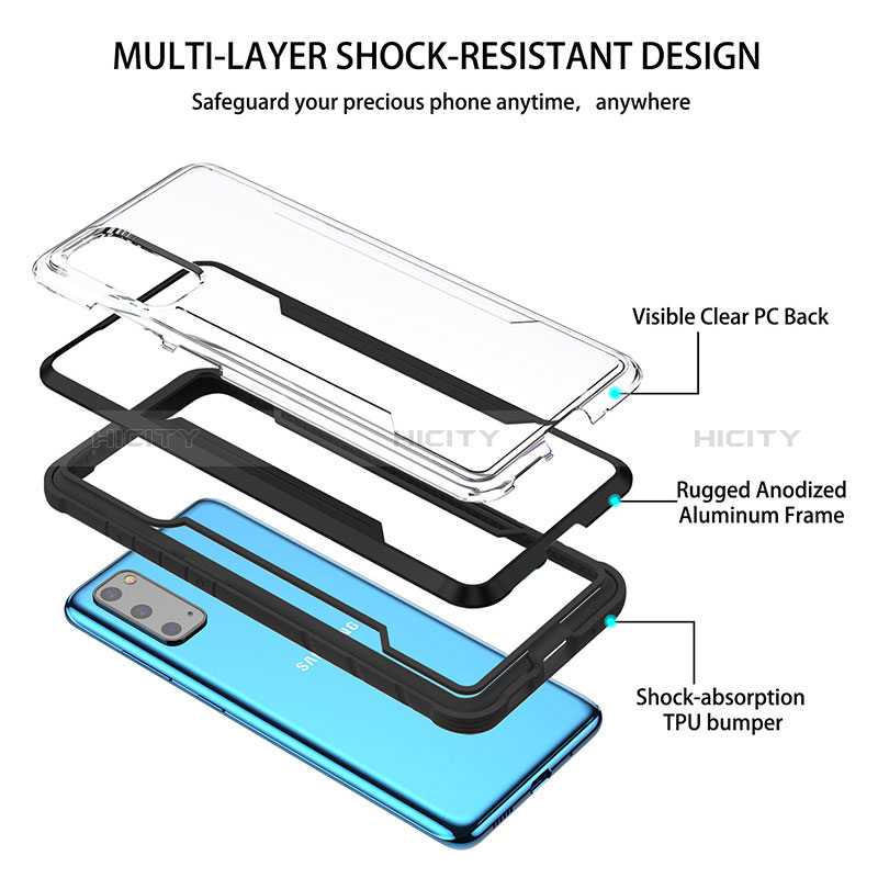 Coque Luxe Aluminum Metal Housse et Bumper Silicone Etui RJ1 pour Samsung Galaxy S20 Plus