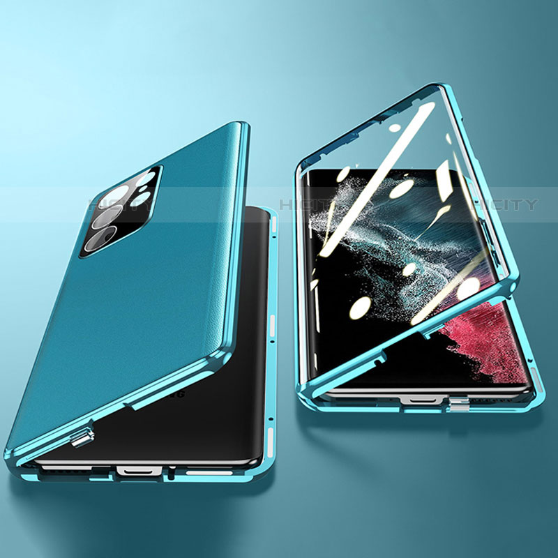 Coque Luxe Aluminum Metal Housse Etui 360 Degres D01 pour Samsung Galaxy S22 Ultra 5G Plus