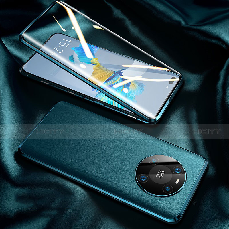 Coque Luxe Aluminum Metal Housse Etui 360 Degres K02 pour Huawei Mate 40 Pro Cyan Plus