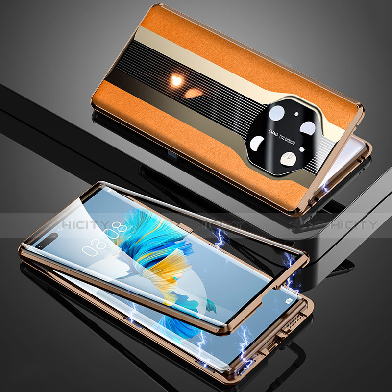 Coque Luxe Aluminum Metal Housse Etui 360 Degres K03 pour Huawei Mate 40E Pro 5G Orange Plus