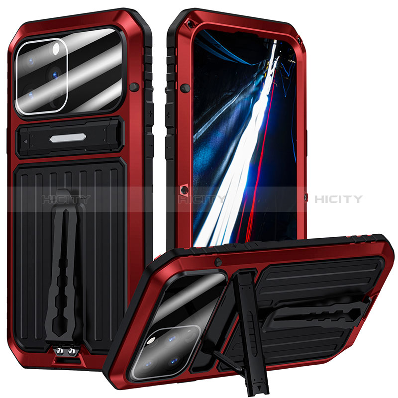 Coque Luxe Aluminum Metal Housse Etui 360 Degres LK1 pour Apple iPhone 13 Pro Max Rouge Plus