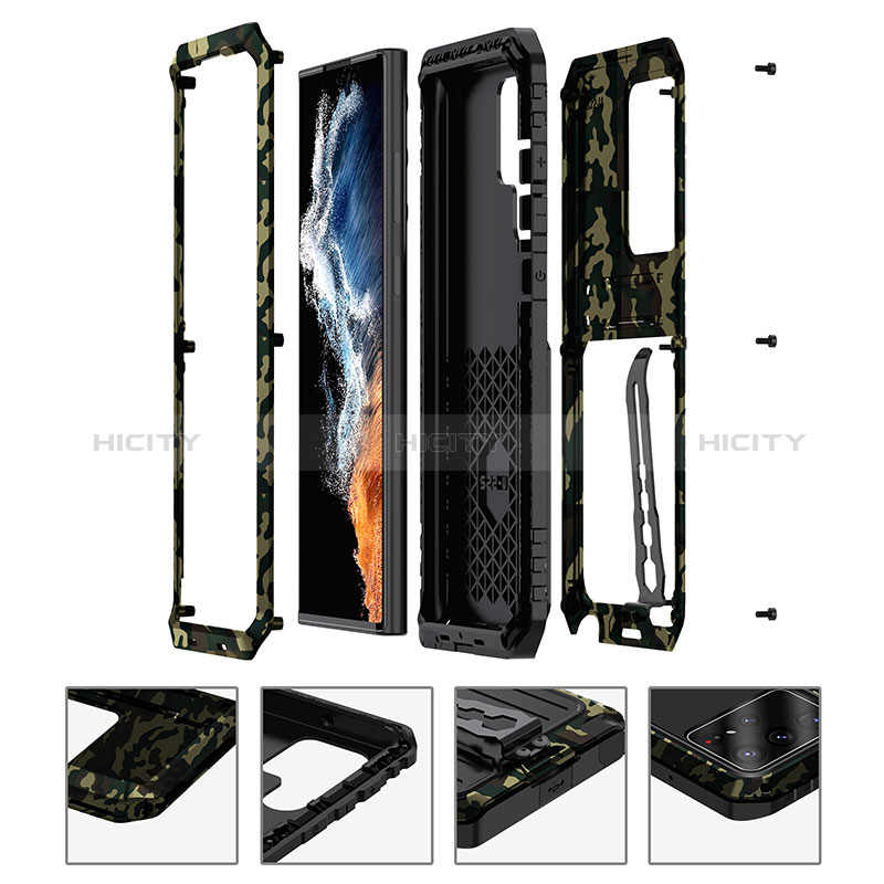 Coque Luxe Aluminum Metal Housse Etui 360 Degres LK2 pour Samsung Galaxy S22 Ultra 5G Plus