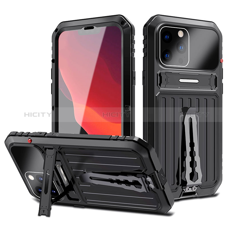 Coque Luxe Aluminum Metal Housse Etui 360 Degres LK3 pour Apple iPhone 13 Pro Max Noir Plus