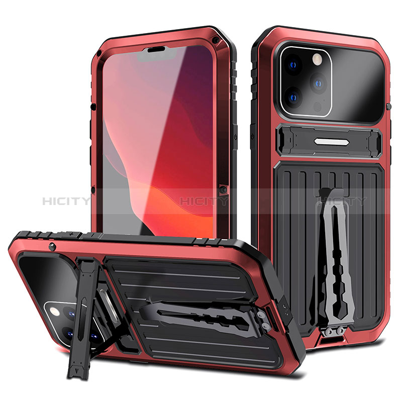 Coque Luxe Aluminum Metal Housse Etui 360 Degres LK3 pour Apple iPhone 13 Pro Max Rouge Plus