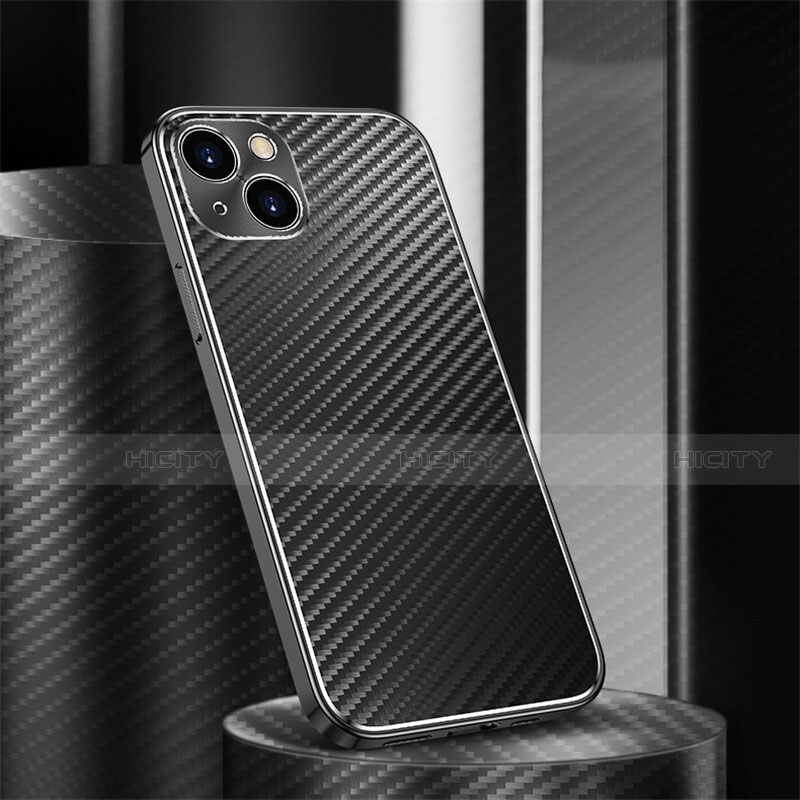 Coque Luxe Aluminum Metal Housse Etui 360 Degres M01 pour Apple iPhone 13 Mini Noir Plus