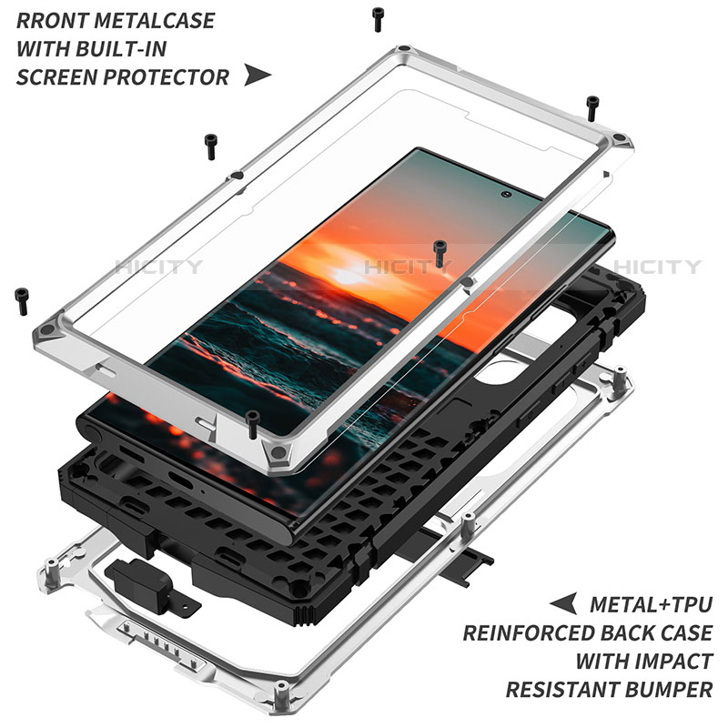 Coque Luxe Aluminum Metal Housse Etui 360 Degres M04 pour Samsung Galaxy S21 Ultra 5G Plus