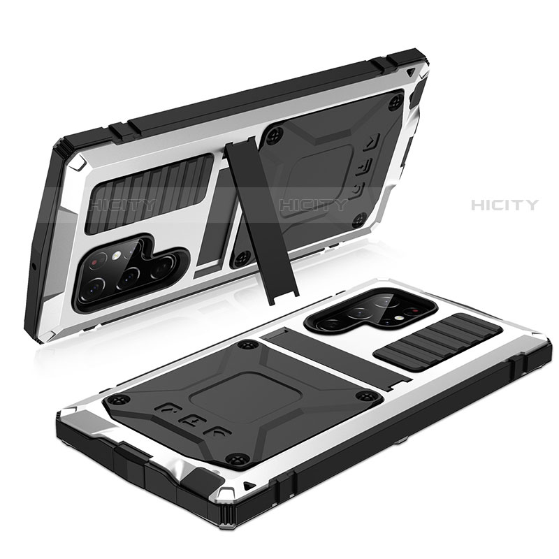 Coque Luxe Aluminum Metal Housse Etui 360 Degres M04 pour Samsung Galaxy S21 Ultra 5G Plus