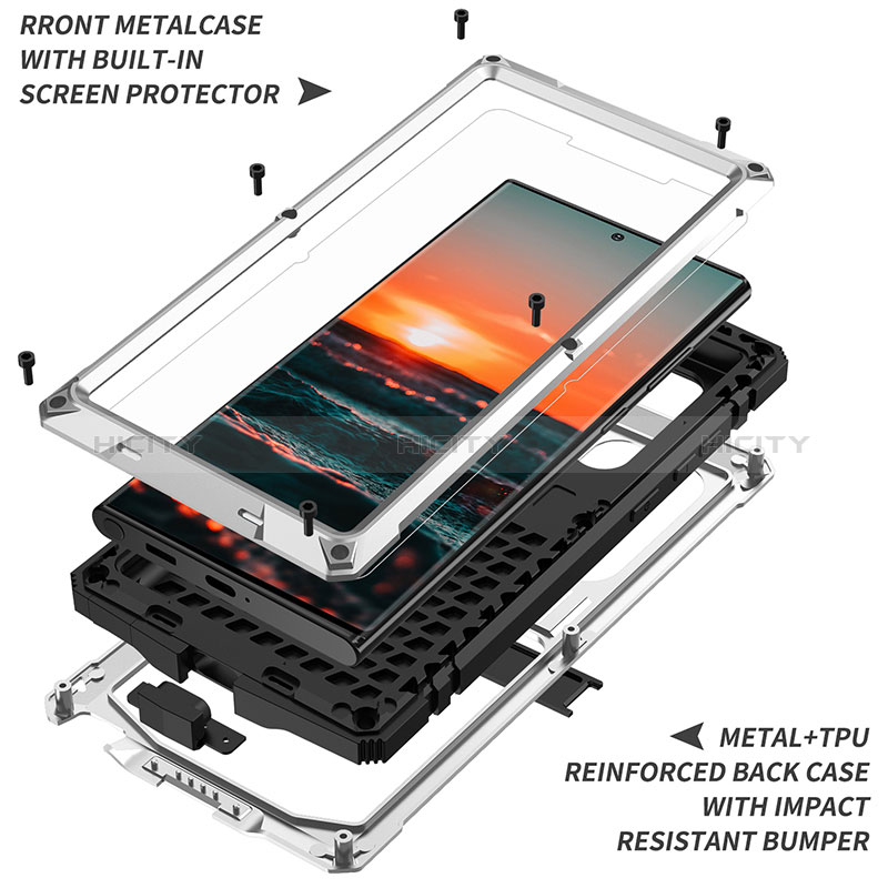 Coque Luxe Aluminum Metal Housse Etui 360 Degres M04 pour Samsung Galaxy S24 Ultra 5G Plus