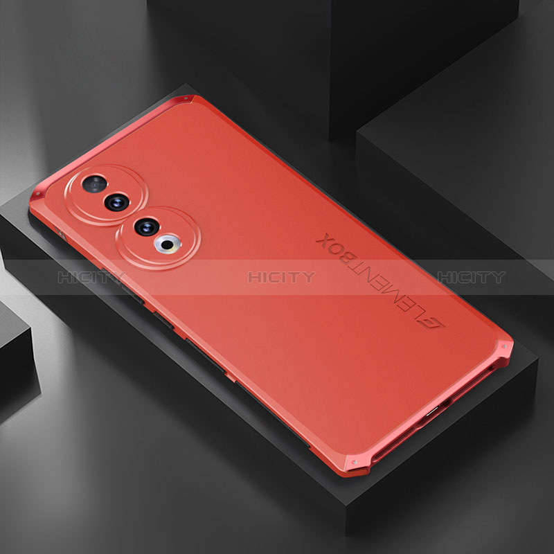 Coque Luxe Aluminum Metal Housse Etui 360 Degres P01 pour Huawei Honor 90 Pro 5G Rouge Plus