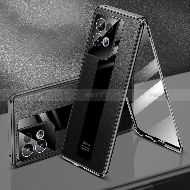 Coque Luxe Aluminum Metal Housse Etui 360 Degres P01 pour Oppo Reno9 Pro+ Plus 5G Noir Plus