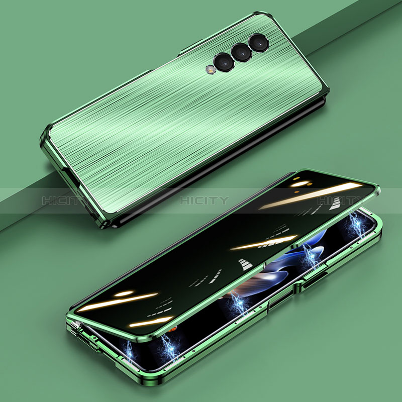 Coque Luxe Aluminum Metal Housse Etui 360 Degres P01 pour Samsung Galaxy Z Fold3 5G Vert Plus