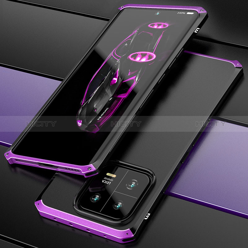 Coque Luxe Aluminum Metal Housse Etui 360 Degres P01 pour Xiaomi Mi 13 5G Violet Plus