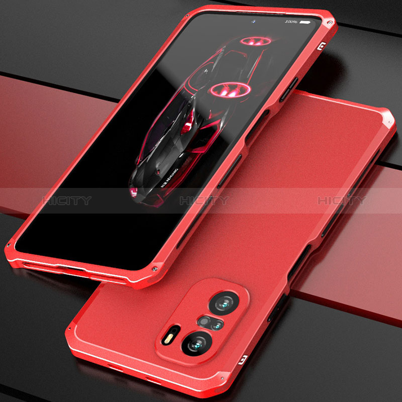 Coque Luxe Aluminum Metal Housse Etui 360 Degres P01 pour Xiaomi Redmi K40 5G Rouge Plus