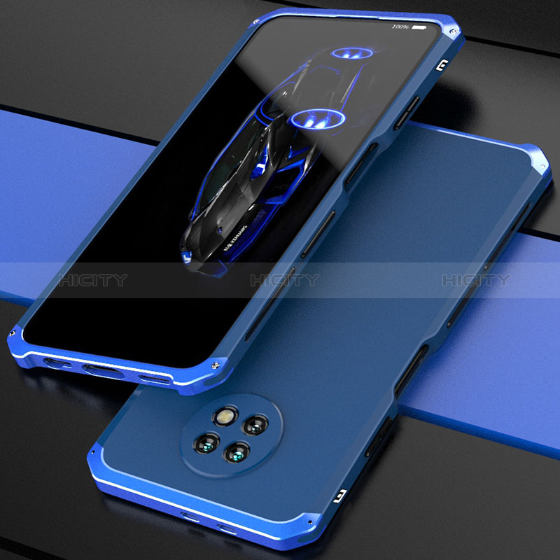 Coque Luxe Aluminum Metal Housse Etui 360 Degres P01 pour Xiaomi Redmi Note 9T 5G Bleu Plus