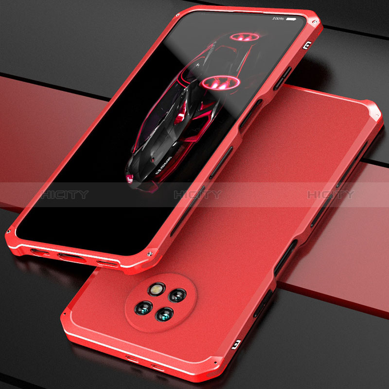 Coque Luxe Aluminum Metal Housse Etui 360 Degres P01 pour Xiaomi Redmi Note 9T 5G Rouge Plus