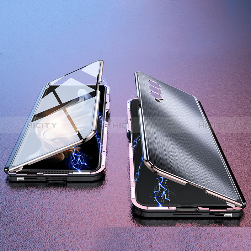 Coque Luxe Aluminum Metal Housse Etui 360 Degres P02 pour Samsung Galaxy Z Fold3 5G Noir Plus