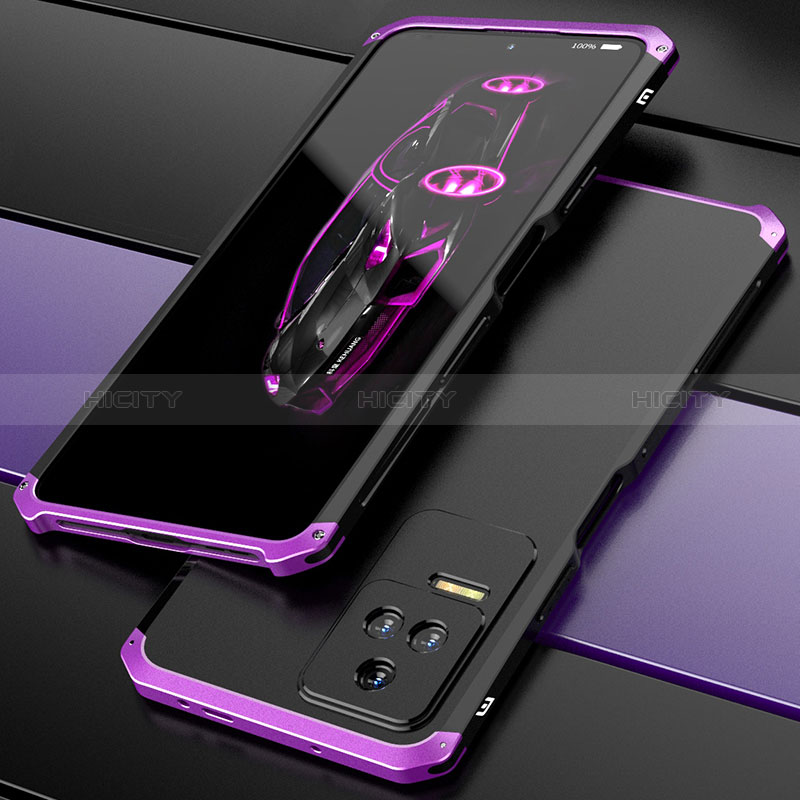 Coque Luxe Aluminum Metal Housse Etui 360 Degres P02 pour Xiaomi Redmi K50 5G Violet Plus