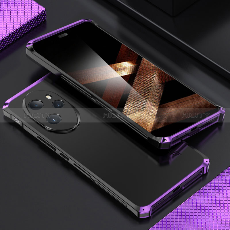 Coque Luxe Aluminum Metal Housse Etui 360 Degres pour Huawei Honor 100 Pro 5G Violet Plus