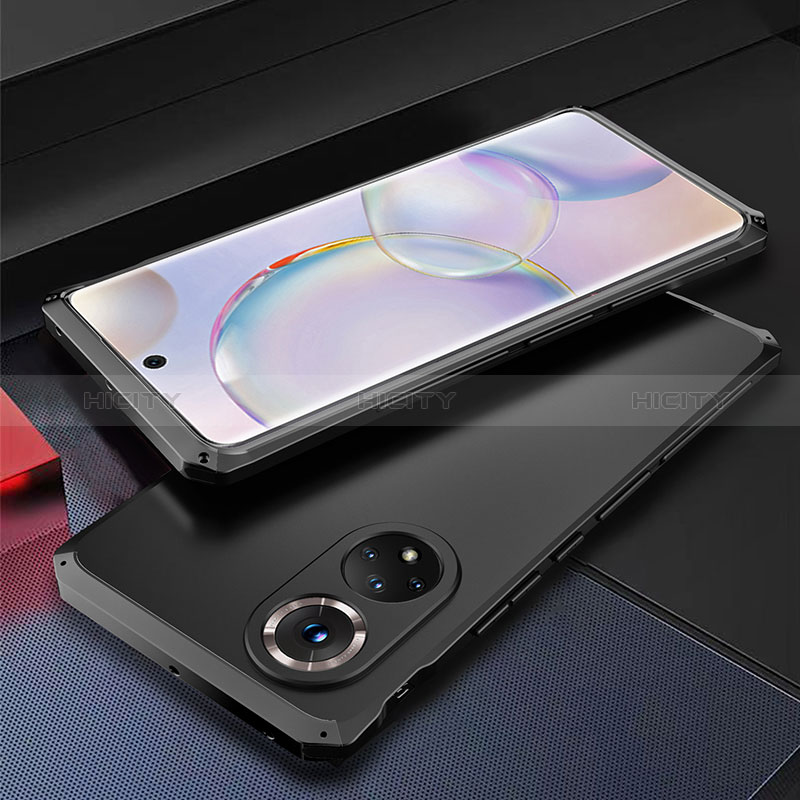 Coque Luxe Aluminum Metal Housse Etui 360 Degres pour Huawei Honor 50 5G Noir Plus