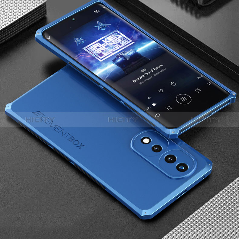 Coque Luxe Aluminum Metal Housse Etui 360 Degres pour Huawei Honor 70 Pro+ Plus 5G Bleu Plus