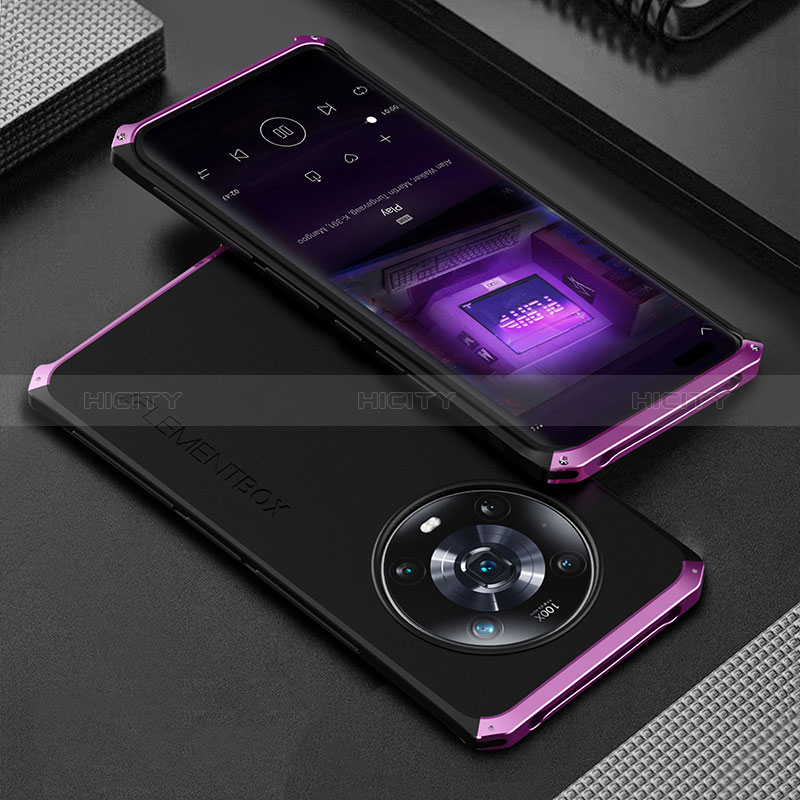 Coque Luxe Aluminum Metal Housse Etui 360 Degres pour Huawei Honor Magic4 5G Violet Plus