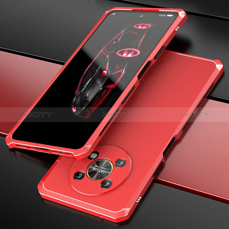 Coque Luxe Aluminum Metal Housse Etui 360 Degres pour Huawei Honor Magic4 Lite 5G Rouge Plus