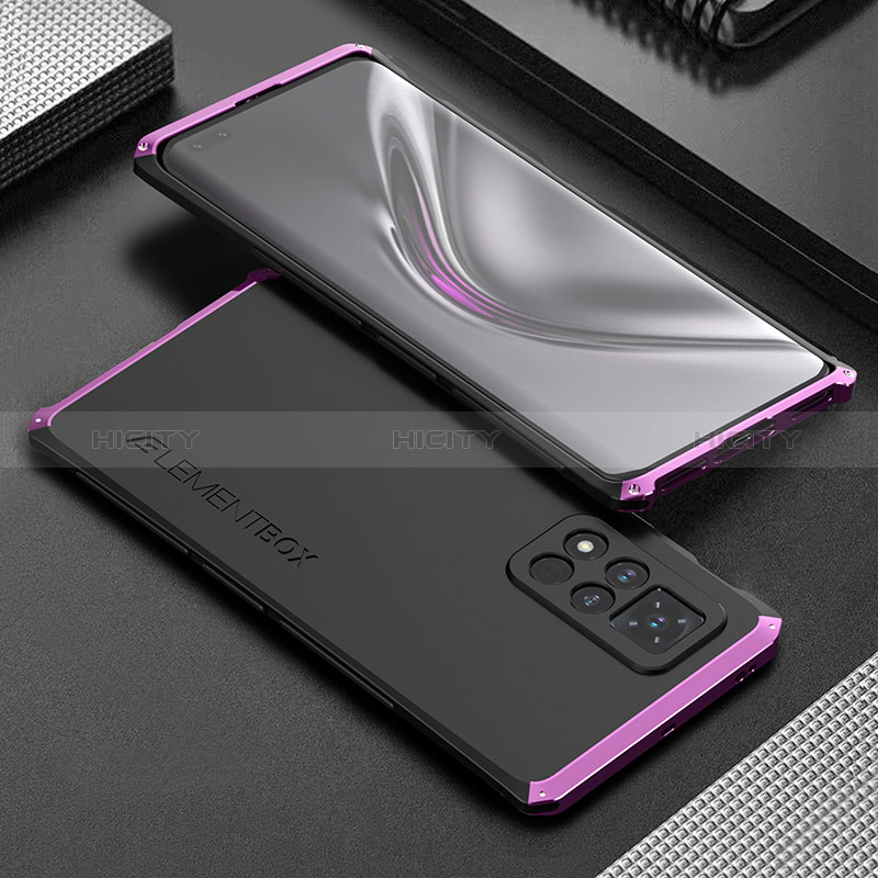 Coque Luxe Aluminum Metal Housse Etui 360 Degres pour Huawei Honor V40 5G Violet Plus