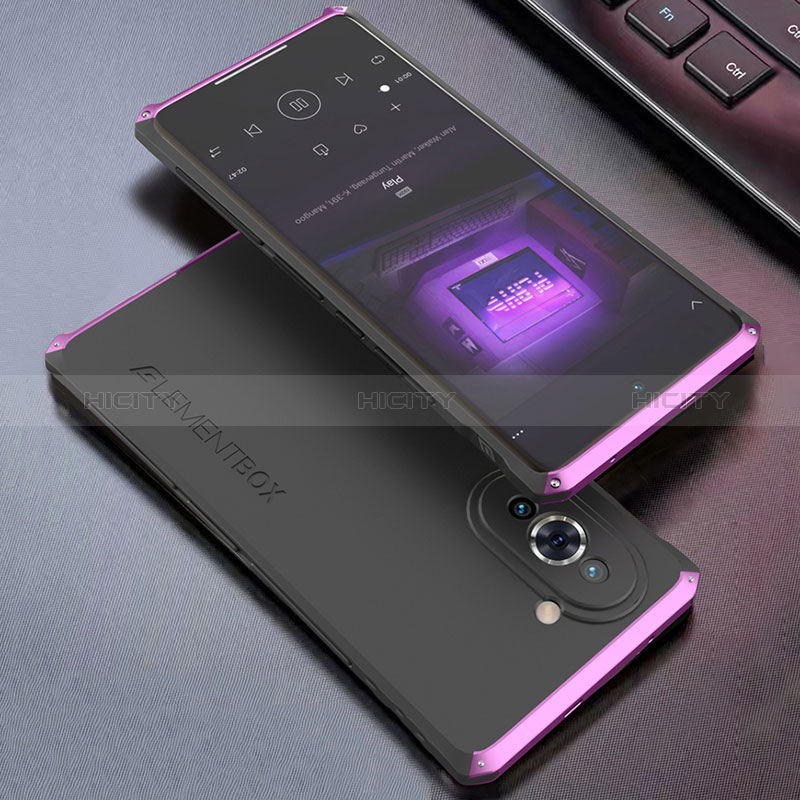 Coque Luxe Aluminum Metal Housse Etui 360 Degres pour Huawei Nova 10 Violet Plus