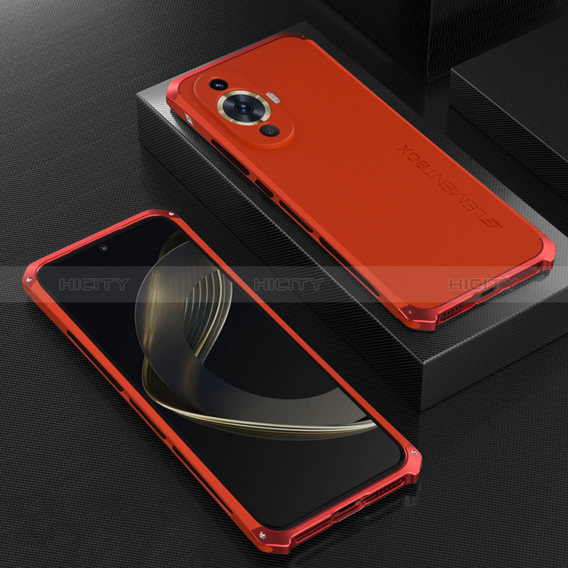 Coque Luxe Aluminum Metal Housse Etui 360 Degres pour Huawei Nova 11 Rouge Plus