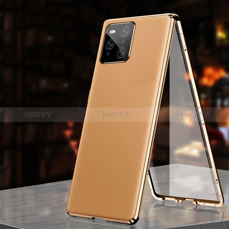 Coque Luxe Aluminum Metal Housse Etui 360 Degres pour Oppo Find X3 5G Orange Plus